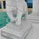 长治 白麻花岗岩动物异形石雕-大象