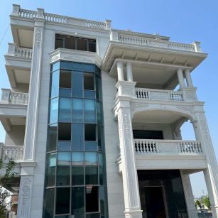 长治 白麻花岗岩别墅外墙干挂效果展示