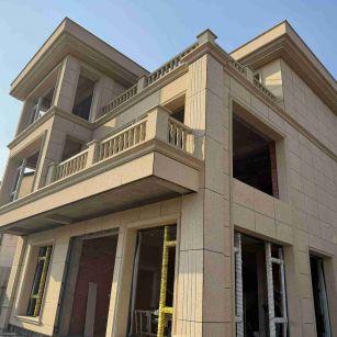 长治 黄金麻花岗岩石材荔枝面外墙干挂效果展示