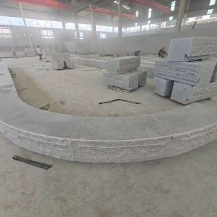 长治 芝麻白异形坐凳，自然面光面弧形加工