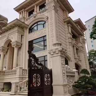 长治 黄金麻花岗岩别墅外墙干挂效果展示