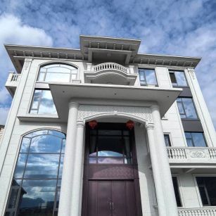 长治白麻别墅外墙干挂石材效果示例