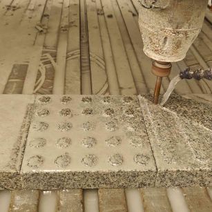 长治 芝麻白花岗岩石材盲人石、盲道石、盲点石