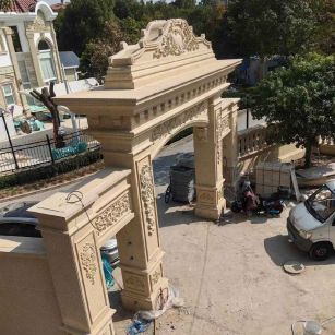 长治 黄金麻荔枝面花岗岩别墅门楼