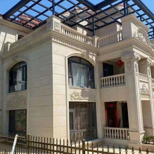 长治 黄金麻花岗岩荔枝面别墅外墙干挂