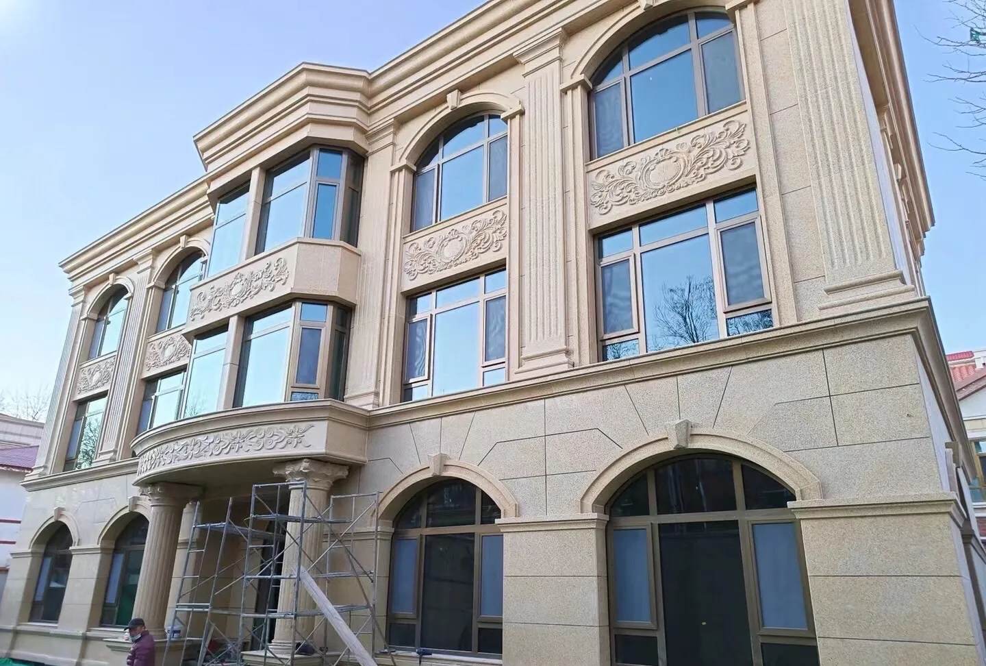 长治 黄金麻花岗岩别墅外墙干挂