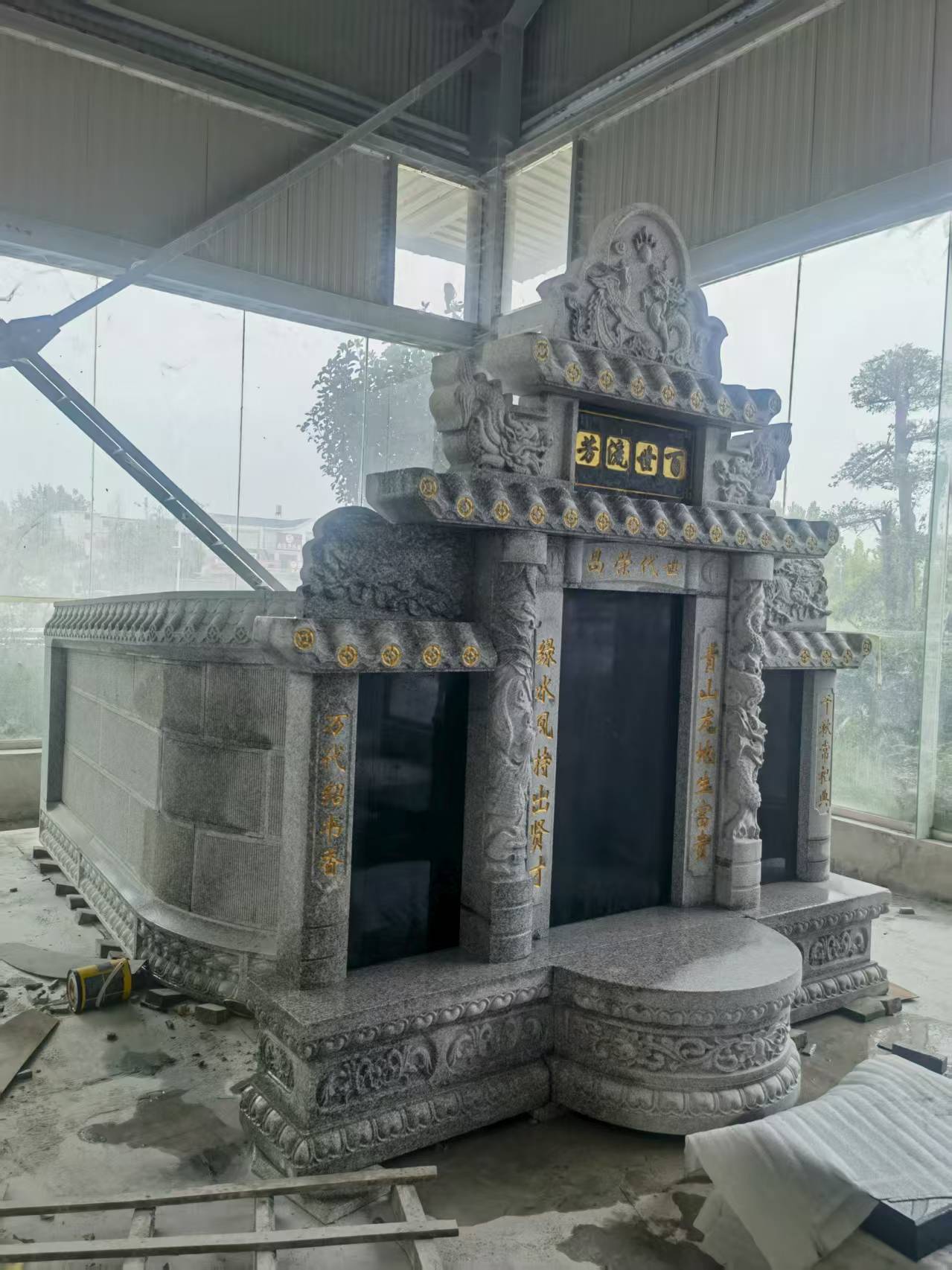 长治 芝麻白墓碑效果展示图