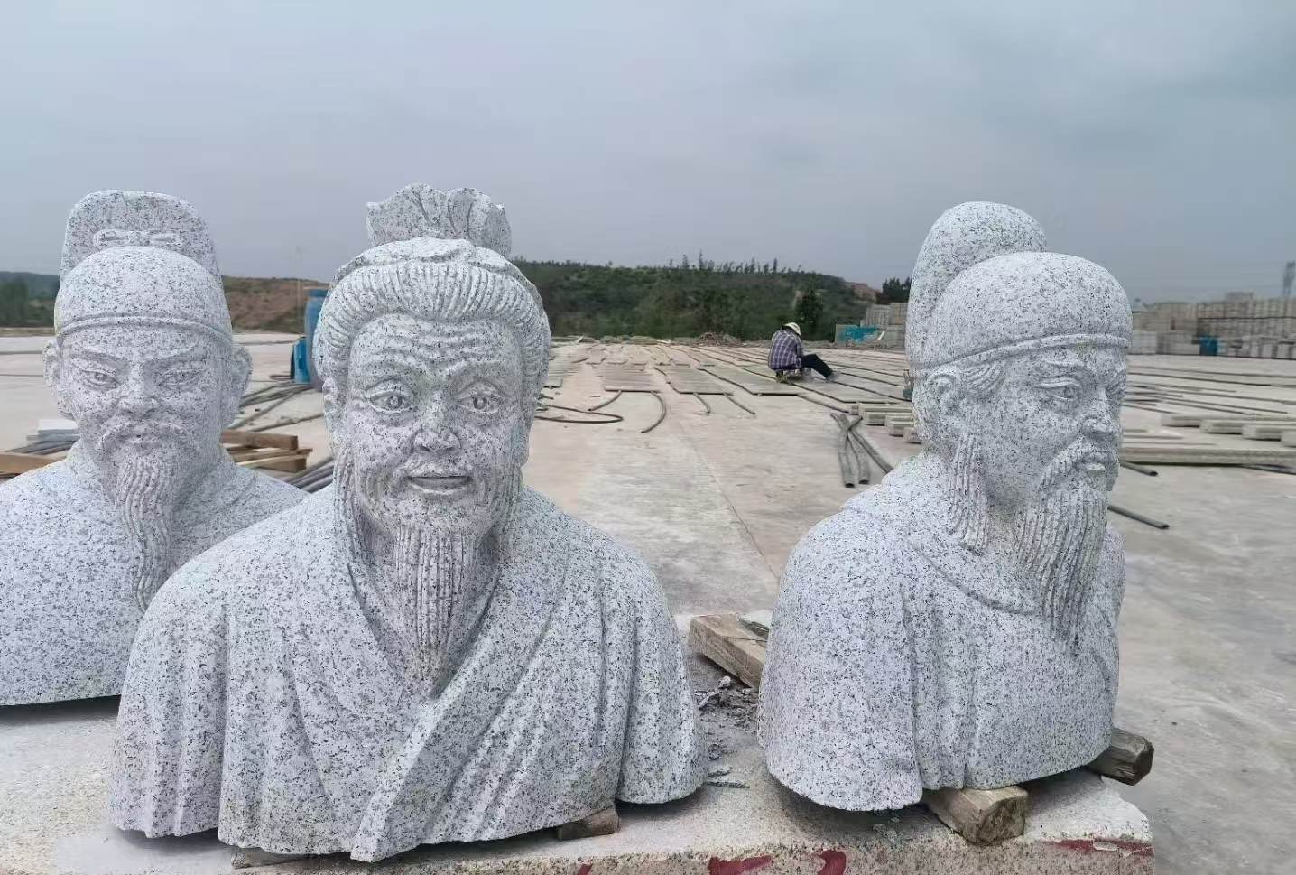 长治 白麻花岗岩石材人物立体雕刻