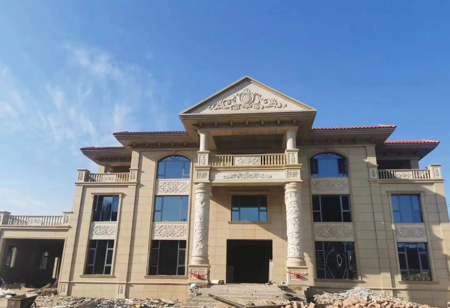 长治 黄金麻花岗岩别墅外墙干挂