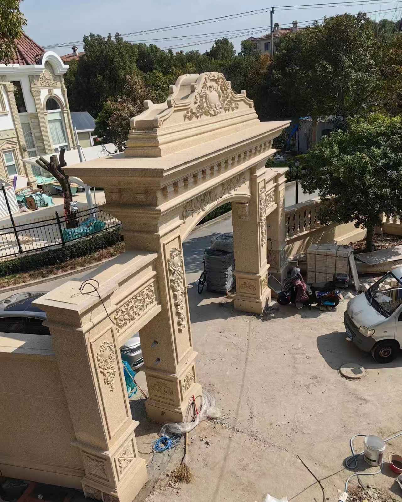 长治 黄金麻荔枝面花岗岩别墅门楼